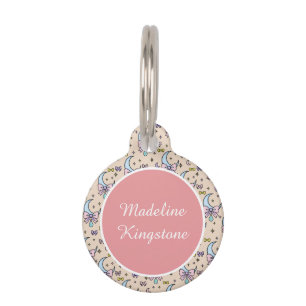 Personalisiertes Katzennamenschild Peach Moons Haustiermarke