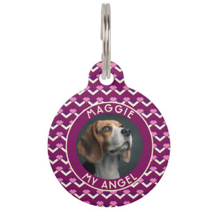Personalisiertes Katzenpapa-Geschenk Chevron-Motiv Haustiermarke