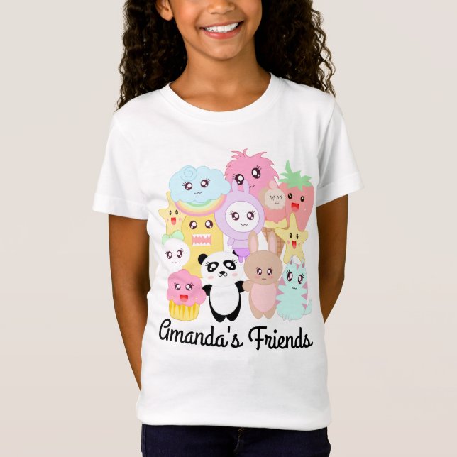 Personalisiertes Kawaii Gekritzel T-Shirt (Vorderseite)