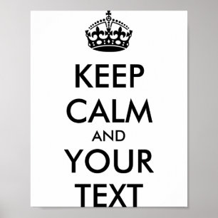 Personalisiertes Keep Calm And Your Text T-Shirt Poster
