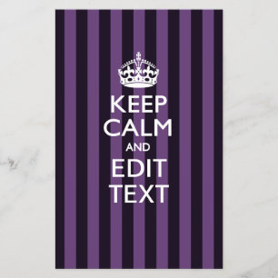 Personalisiertes KEEP CALM Ihr Text auf lila Strei Flyer