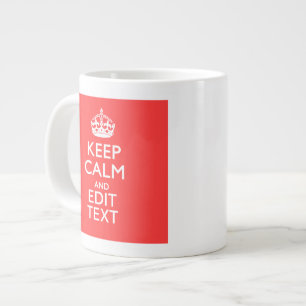 Personalisiertes KEEP CALM Ihr Text in Koralle Jumbo-Tasse