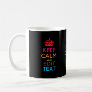 Personalisiertes KEEP CALM mit Ihrem Text Mehrfarb Kaffeetasse