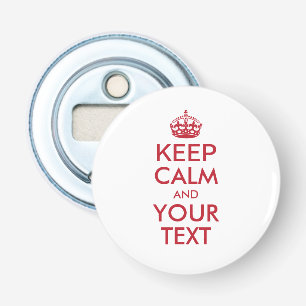 Personalisiertes KEEP CALM und DEIN TEXT - rot Flaschenöffner