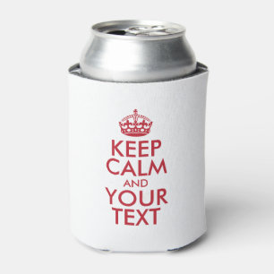Personalisiertes KEEP CALM und DEIN TEXT - rote Wö Dosenkühler