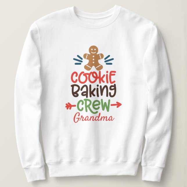 Personalisiertes Keks Backen Crew Oma Sweatshirt (Design vorne)