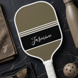 Personalisiertes Khaki Erdiges Neutrales Benutzern Pickleball Schläger