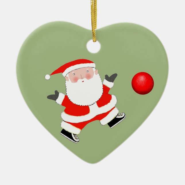 Personalisiertes Kickball Weihnachten Keramik Ornament (Vorne)