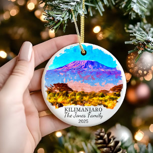 Personalisiertes Kilimanjaro-Ornament, Tansania-Ge Keramik Ornament