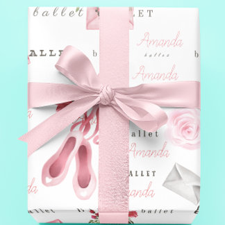 Personalisiertes Kind Ballerina Pink Geschenkpapier