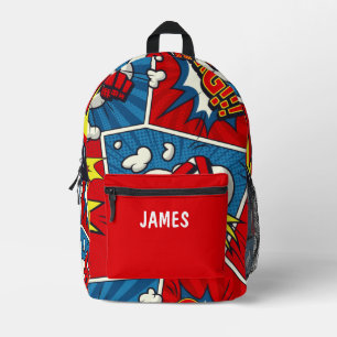 Personalisiertes Kinder-Comic im Stil eines Comicb Bedruckter Rucksack