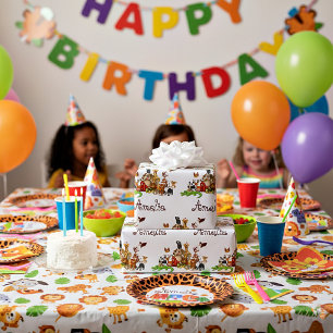 Personalisiertes Kinder-Tier-Verpackungspapier Geschenkpapier