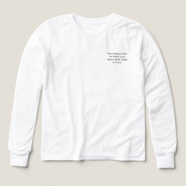 Personalisiertes Kinder-Tri-Blend-Langarmshirt (Design Vorderseite)