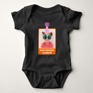Personalisiertes Kinderfoto Alles Gute zum Geburts Baby Strampler