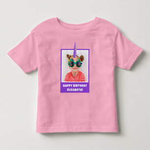 Personalisiertes Kinderfoto Alles Gute zum Geburts Kleinkind T-shirt