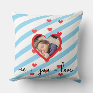 Personalisiertes Kinderfoto – Ich + Du = Liebe Kissen
