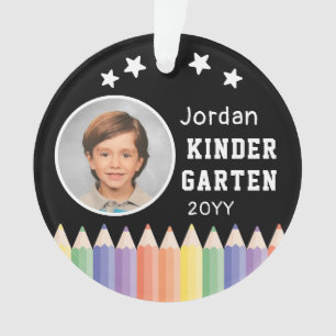 Personalisiertes Kindergarten-Buntfoto-Name Ornament