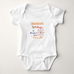 Personalisiertes KinderHalloween, Spider Web Baby Strampler