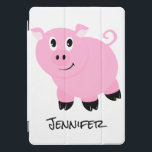 Personalisiertes Kinderrosa Schwein-niedliche iPad Pro Cover<br><div class="desc">Personalisiertes Kinderrosa Schwein-niedliches wenig Schweine TieriPad intelligente Abdeckung. Ein süßes kleines Cartoonschweinmuster in rosa weißem und schwarz. Spaß Barnyard-Tierthema für elektronische Zusätze der kleinen Mädchen.</div>