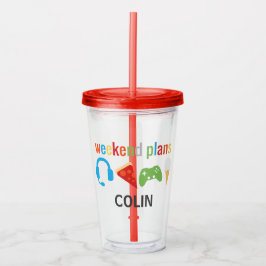 Personalisiertes Kinderwochenende plant Video-Game Acryltrinkbecher