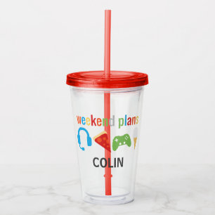 Personalisiertes Kinderwochenende plant Video-Game Acryltrinkbecher