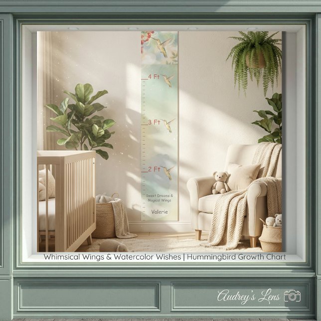 Personalisiertes Kinderwuchsdiagramm Whimsical Win Poster (Personalized Child's Growth Chart Whimsical Wings)