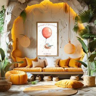 Personalisiertes Kinderzimmer Art - Bird with Red  Poster