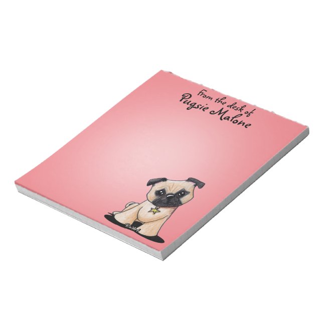 Personalisiertes KiniArt Mops Notepad Notizblock (Rotiert)