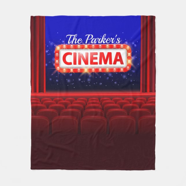 Personalisiertes Kino Kino Familienzimmer Fleecedecke (Vorderseite)