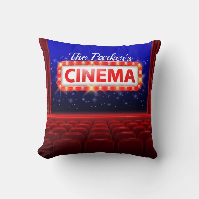 Personalisiertes Kino Kino Familienzimmer Kissen (Vorderseite)