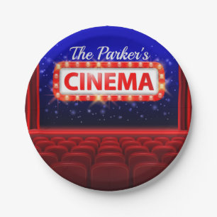 Personalisiertes Kino Kino Familienzimmer Pappteller