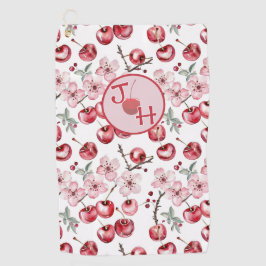 Personalisiertes Kirschblossom und Monogramm Golfhandtuch