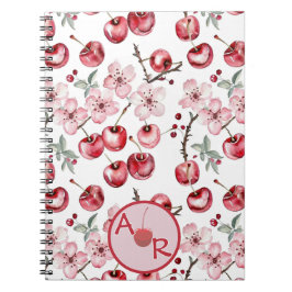 Personalisiertes Kirschblossom und Monogramm Notizblock