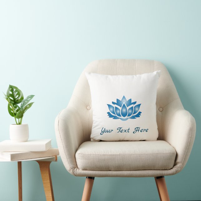 Personalisiertes Kissen mit blauer Lotus Minus Kör (Stuhl )
