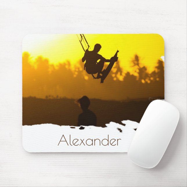 Personalisiertes Kitesurfen bei Sunset Tropical Mousepad (Mit Mouse)