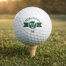 Personalisiertes klassisches grünes Golf-Monogramm Golfball