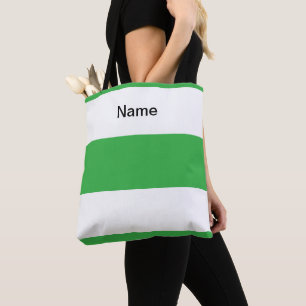 Personalisiertes Klassisches Limettengrün + Weiße Tasche