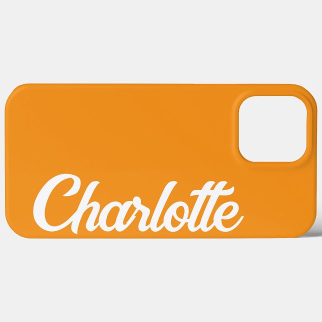 Personalisiertes klassisches Monogramm-Orange Case-Mate iPhone Hülle (Rückseite (Horizontal))