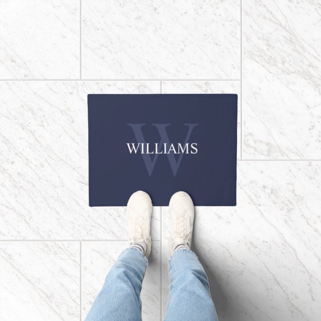 Personalisiertes klassisches Monogramm und Name Fußmatte (Indoor)
