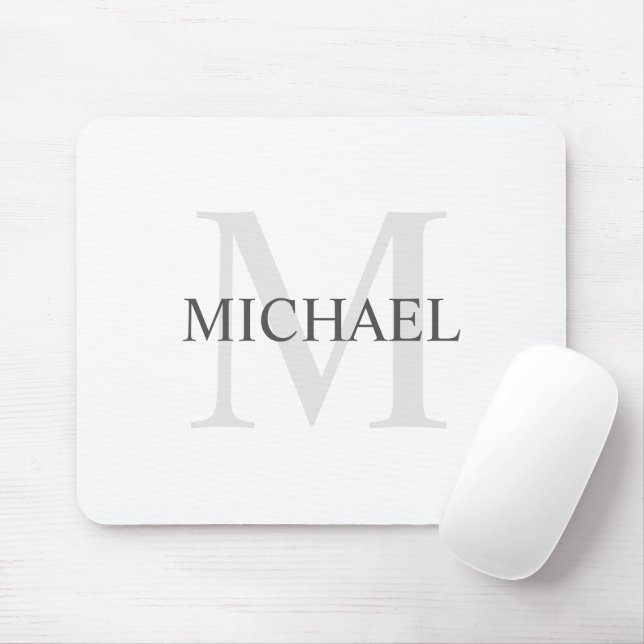 Personalisiertes klassisches Monogramm und Name Mousepad (Mit Mouse)