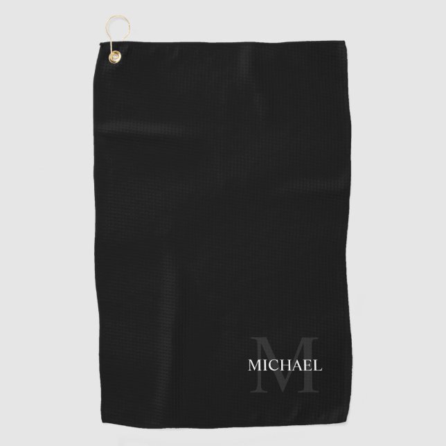 Personalisiertes klassisches Monogramm und Name Sc Golfhandtuch (Vorderseite)