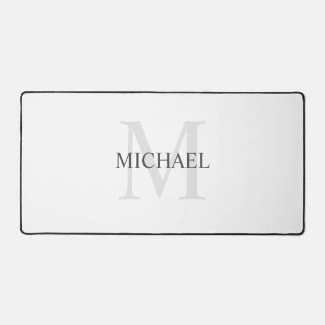 Personalisiertes klassisches Monogramm und Name Schreibtischunterlage (Vorderseite)