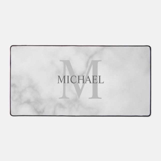 Personalisiertes klassisches Monogramm und Name Schreibtischunterlage (Vorderseite)
