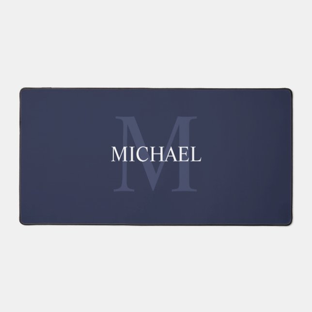 Personalisiertes klassisches Monogramm und Name Schreibtischunterlage (Vorderseite)