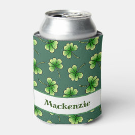 Personalisiertes Kleeblatt Dark Green St Patrick's Dosenkühler