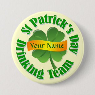 Personalisiertes Kleeblatt St Patrick Button