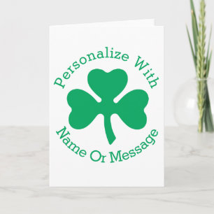PERSONALISIERTES Kleeblatt St Patricks Day Karte