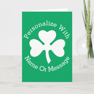 PERSONALISIERTES Kleeblatt St Patricks Day Karte