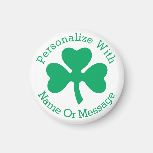 PERSONALISIERTES Kleeblatt St Patricks Day Magnet (Vorne)