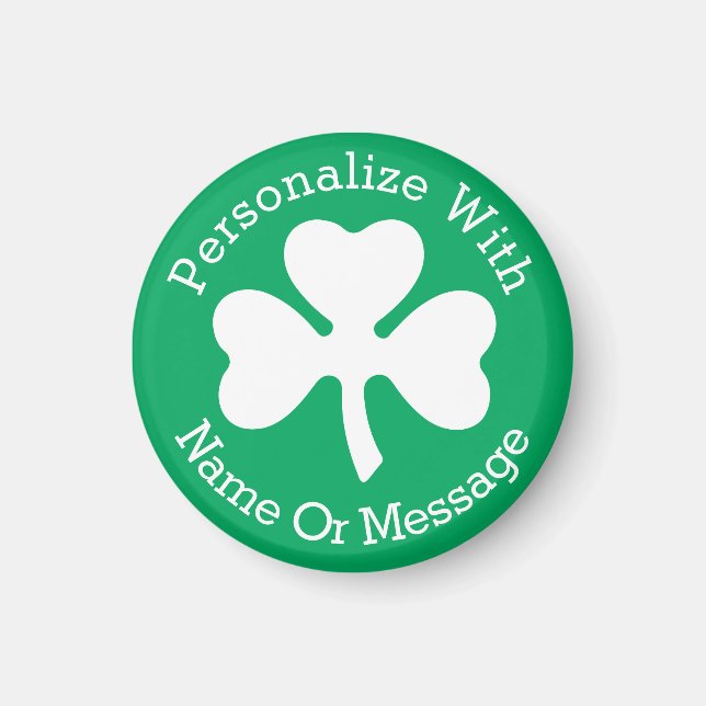 PERSONALISIERTES Kleeblatt St Patricks Day Magnet (Vorne)